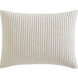 Beatrice Home Fashions Channel Chenille, Standard Sham, Ivory