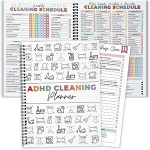 Cleaning Planner, Cleaning Schedule and Checklist Organizer, Daily Weekly Monthly Cleaning Planner for Adults Women, Editable Cleaning Checklist Notebook, Chore Chart for Adults, DIY Home Improvement