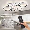 Ceiling Fans with Lights and Remote,43.3in Low Profile Ceiling Fan With Light Dimmable LED 81W Ceiling Fan ,Mute 6 Speeds & 3 Color Temperature Flush Mount Ceiling Fans For Bedroom Livingroom, Black, 100cm