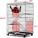 Homey Pet 3 Tier 40 Inch Cat Cage Indoor, Cat Crate Cat Enclosure Playpen, Metal Cat Kennels with 360 Lockable Casters, Removable Tray, Black