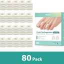 Welnove Foam Toe Separators - 80 Pack Toe Spacers for Corn, Blister, and Hammer Toe Relief - Breathable, Adhesive Options for Pain from Bunions, and Toe Overlap, Toe Spacers for Men
