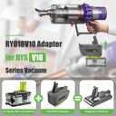V10 Adapter for Ryobi 18V Lithium Battery Convert to for Dyson V10 SV12 Animal Absolute Motorhead Fluffy Total Cordless Stick Vacuum Cleaner (only Adapter)