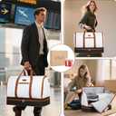 Garment Duffle Bag for Travel - Convertible Carry on Garments Duffel Bags Travel Bag for Women Men Large Weekender Bag with Shoes Compartment 3 in 1 Hanging Clothes Suit Dress Bag 3pcs Set (N01-Off White&Black)