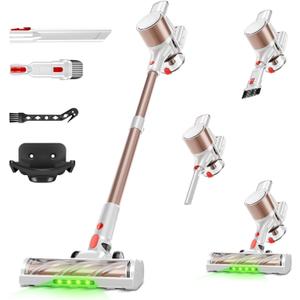 Cordless Vacuum Cleaner, 500W/40Kpa Vacuum Cleaners for Home (Gold)