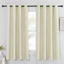 NICETOWN Blackout Beige Curtain for Bedroom 63 inches Length - Grommet Thermal Insulated Room Darkening Window Treatment Sound Reducing Privacy Drapes for Living Room (1 Piece, W52 x L63)