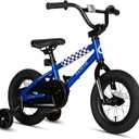 Vollsch 12 Inch BMX Style Kids Bike Toddlers Bicycle with Training Wheels for 2-8 Years Old Boys Girls Coaster Brake, Blue