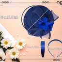 dressfan Womens Church Derby Fascinator Hats,20s 50s Linen Feather Vintage Feather Wedding Tea Party Derby Hats