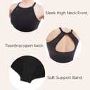 Open Back Stretch Bodysuit for Women and Girls High Neck Criss Cross Ballet Gymnastics Yoga, XS