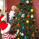 Velvet Ball Ornaments Christmas Balls Red 6 PCS 2.36-Inch Xmas Tree Ball Ornaments for Party Christmas Tree Decor Baby Shower First Xmas Decorations