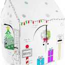 Easy Playhouse Holiday Cottage - Kids Art & Craft for Indoor Fun, Color, Draw, Doodle on a Festive North Pole House - Decorate & Personalize a Cardboard Fort, 32" X 26.5" X 40.5" - Made in USA, Age 3+, original
