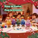 Alvian Five Colour Christmas Tree Crochet kit for Beginners Crochet Starter Kits Craft Knitting Crocheting Kits with Step-by-Step Video Tutorials and Crochet Yarn Supplies (Pink)