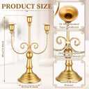 Hushee 6 Pcs Gold Candelabra Candle Stand Metal Candlestick Holder 3 Arm 12 Wedding Candlestick Holder for Theme Party Table Centerpieces Wedding Holiday Birthday Party