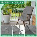 Drydiet 4 Set Outdoor High Back Chair Cushions 47 x 20 Inch Rocking Chair Cushions Waterproof Fade Resistant Comfort Replacement Seat Pads with Ties for Patio Lawn Yard Porch Home Office(Gray)