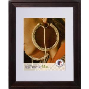 SimpleMe 100% Solid Wood 16x20 Poster Picture Frame with Mat or 18x24 without Mat - Rustic Natural Wooden Wall Photo Frames, Brown