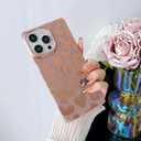 3 x Jmltech Edge Case for iPhone 15 Pro - Shockproof Glitter Bling Slim Soft Silicone Gel Flexible Protective Phone Case (Rose Gold Leopard)