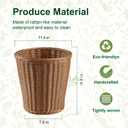 2 Pack Wicker Trash Can, 3.8 Gallon Wicker Wastebasket Set, PP Rattan Trash Basket, Woven Bathroom Trash Can for Bathroom Bedroom Office, Waterproof Decorative Waste Basket, Boho Farmhouse Decor
