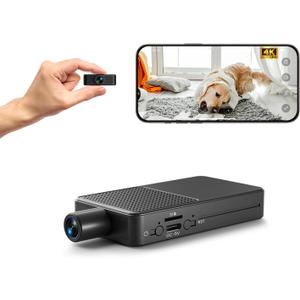 Hidden Camera, Nanny Cam Wireless with 8-Hour Battery Life, 4K Mini Security Camera WiFi/No-WiFi Use, 1-Year Free Cloud Storage, Nanny/Pet/Baby Monitor-2025 Upgraded