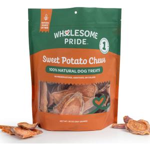 Wholesome Pride Sweet Potato Chews All-Natural Single Ingredient Dog Treats, 32 oz (EXP 02/27/26)