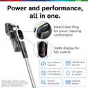 Bosch Unlimited 9 Cordless Stick Vacuum Cleaner - Up to 60 Min Battery, Multi-Surface, Vacuums Pet Hair, Hard Floors and Carpets, HEPA Filter, MicroClean Brush, 3 Accessories, White