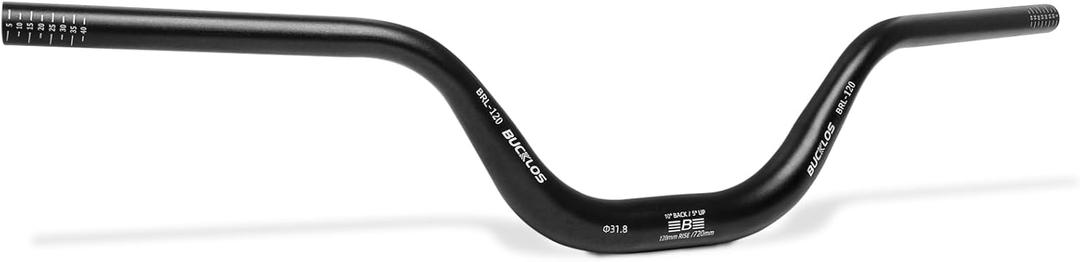 BUCKLOS Mountain Bike MTB Handlebars 25.4/31.8mm - 20/30/50/90/100/120/160mm Rise MTB Aluminum Alloy Handlebar - 720/780mm Extra Long Bicycle Riser HandleBars for E-Bike Folding Bike Downhill Racing.