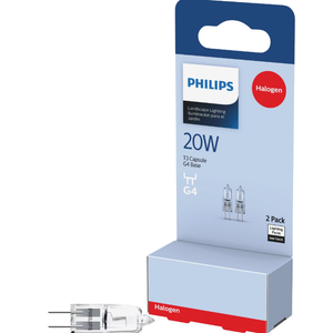 Philips 20W 12V Clear G4 Base T3 Halogen Landscape Cabinet Light Bulb 2 Packs Each, 3 Sets