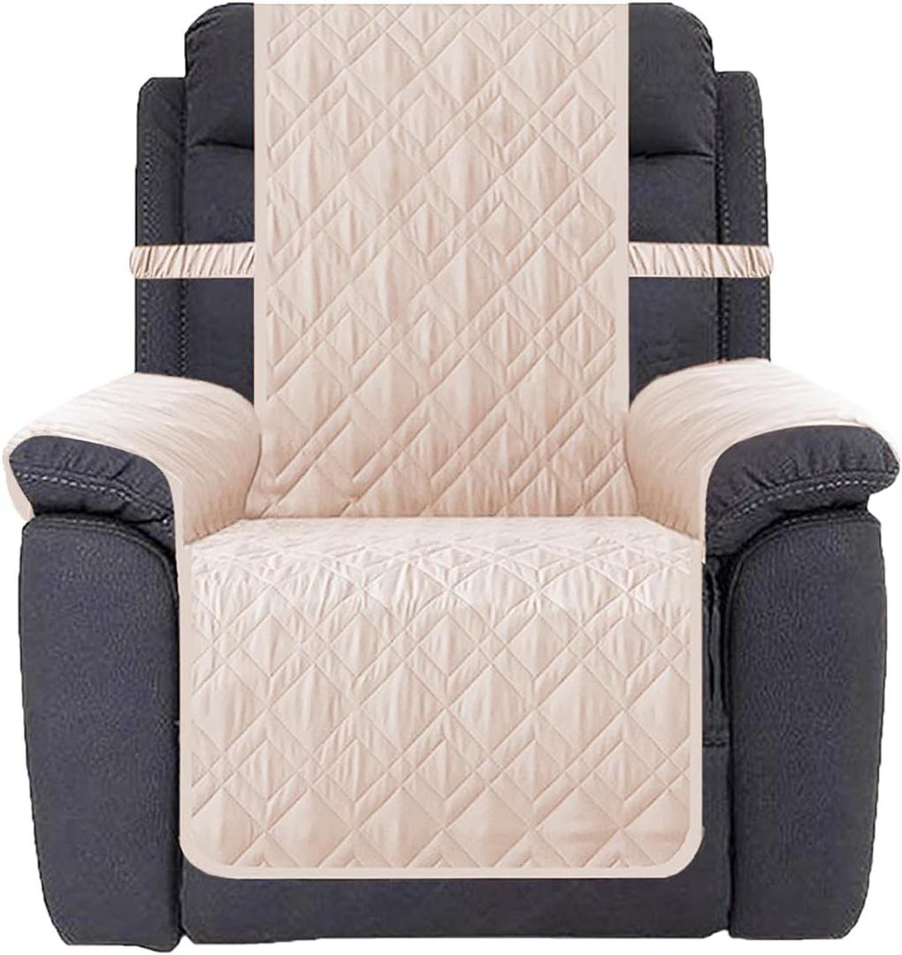 Ameritex Waterproof Nonslip Recliner Cover Stay in Place, Dog Chair Cover Furniture Protector, Ideal Recliner Slipcovers for Pets and Kids (Babypink, 23")