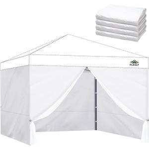 Instant Canopy Sidewalls for 10x10 Pop Up Canopy Tent, 300D Waterproof Material for Outdoor Events, Vendor Booths, and Privacy (Sidewalls Only, Canopy Not Included) (White)