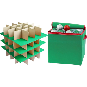 Nonwoven Ornament Storage Box, Green