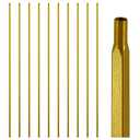 Glossy Gold Wrought Iron Stair Plain Balusters for Interior, 1/2" X 44" Square Metal Spindles for Stairs, Upgrade and Decorate Stairs (10)