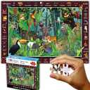 Think2Master Colorful Rainforest Jungle Zoo Animal 250 Pieces Jigsaw Puzzle Fun Educational Toy for Kids, School & Families. Great Gift for Boys & Girls Ages 8+ to Stimulate Learning. 14.2 X 19.3