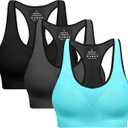 Racerback Sports Bras for Women with Pads - High Impact Athletic Tank Tops for Yoga and Workout Brassieres Bra, M