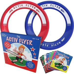 Activ Life Kids Flying Rings (2 Pack) They Fly Straight & Dont Hurt, 80% Lighter Than Standard Rings - Replace Screen Time with Healthy Family Fun - Get Outside & Play (Red/Blue)