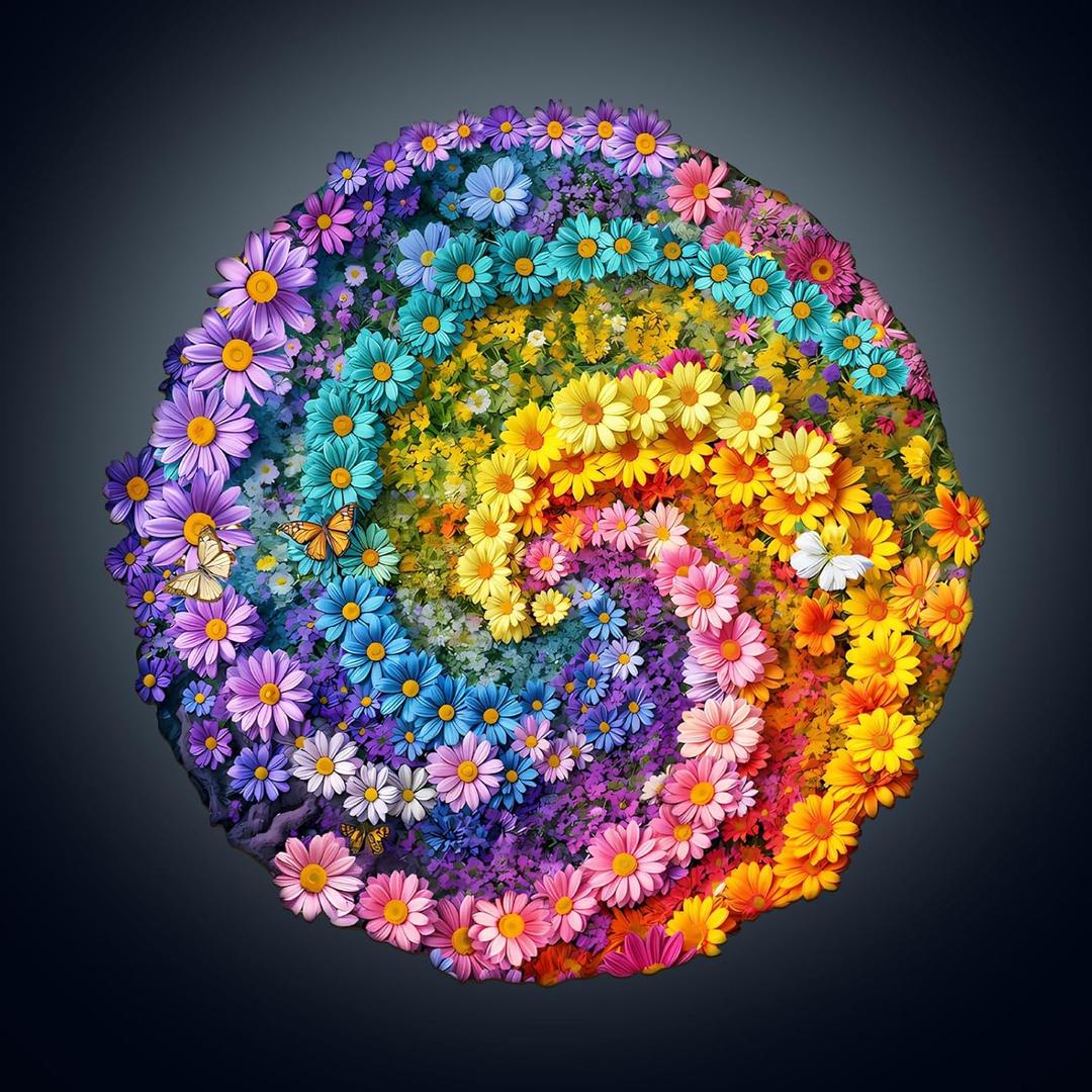 WOODBESTS Wooden Puzzles for Adults-Sea of Flowers, 180 Pieces Wood Puzzle (M-11.4 * 11.4in), Premium Art Shape Wooden Animal Jigsaw Puzzles, for Men/Women & Family Game Night