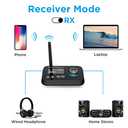 Bluetooth Transmitter Receiver 3-in-1 Bluetooth 5.0 Audio Adapter for 2 Headphones With Bypass Volume Control Low Latency Long Range LCD Display ON/OFF Optical AUX RCA for TV Home Stereo Speaker