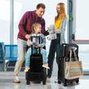 20'' Ride on Luggage Kids Rolling Suitcase with Seat & Aluminum Frame Back to School Gift for Student Travel(Black)