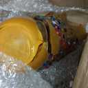 DOVDOV Handmade Glass Blown Orange Wide Mouth Irregular Vase, Modern Art Decoration for Home Office Living Room Dining Table Centerpiece