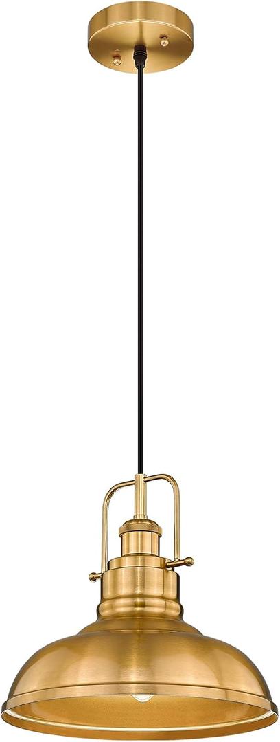 zeyu Farmhouse Pendant Lighting for Kitchen Island, 1-Light Industrial Hanging Pendant Light with Metal Dome Shade, Gold Finish, 016-1 BG (Medium, 1 Pack)
