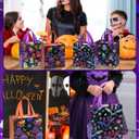 Liobelon 12 PCS Halloween Treat Bags Colorful Non-Woven Candy Tote Bag Reusable Party Gift Bags for Gifts Wrapping, Trick or Treat, Halloween Party Supplies, 9" X 8.7" X 4.3"