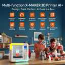 AOSEED 3D Printer for Kids & Beginners, AI-Powered Toy Maker with Leveling-Free Design, 400mm/s Speed, 17+ Design Modules, 1 PLA Filaments, Enclosed Mini 3D Printer for Home & School, X-Maker AI+
