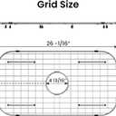 Sink Protector Grid 26-1/16" x 14-1/16", Centered Drain with Corner Radius 3-1/2", 304 Stainless Steel Material (Centered Drain)