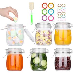 AuroTrends 25oz Glass Jars with Airtight Lids 6Pack - Large Kitchen Canisters for Food Storage, 750ml Leakproof Canning Jars with Wide Mouth, Ideal for Flour, Coffee, Snacks & Home Organization