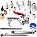 20 Pcs Air Tool Kit, Air Compressor Kit with 1/4" NPT Quick Connect Coupler & Plug/Tire Air Chucks/Tire Gauge/Air Nozzles/Air Hose Fittings, Pneumatic Tools for Air Compressor Accessories