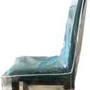 Swanna Plastic Dining Chair Covers with Backrests,Clear PVC Seat Chair Protector Waterproof Cover,Fit W/21 x D/18 Inch (2 Pack)