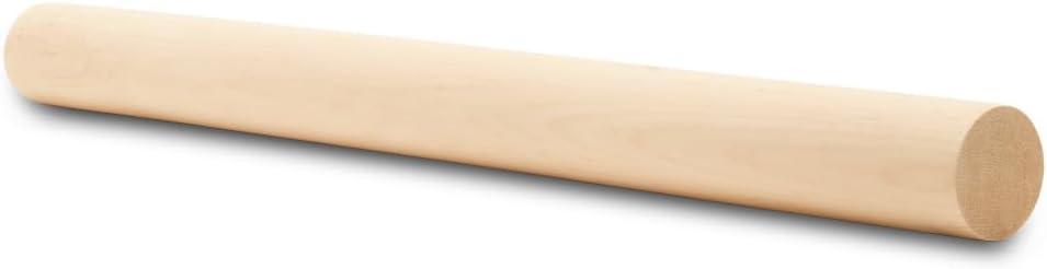 Dowel Rods Wood Sticks Wooden Dowel Rods - 1-1/2 x 17-3/4 Inch Unfinished Hardwood Sticks - for Crafts and DIYers - 2 Pieces by Woodpeckers