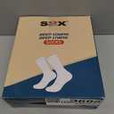 SOX TOWN Unisex Cushioned Crew Training Athletic Socks Men & Women with Combed Cotton Moisture Wicking Breathable Performance (White) M