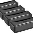 Amazon Basics Dry-Erase Whiteboard Erasers with Soft Pile, for School, Office, Home, and Classroom, Black, 4-Pack