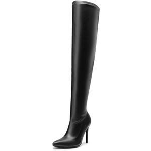 DREAM PAIRS Over The Knee Boots for Women, Women's Thigh High Boots Heel Fall Boots (6, Black)