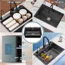 31.5 x 17.7 Inch Black Drop In Kitchen Sink,Stainless Steel Topmount Single Bowl Sink,Large Capacity Utility Workstation Sink With Soap dispenser & Drain Basket