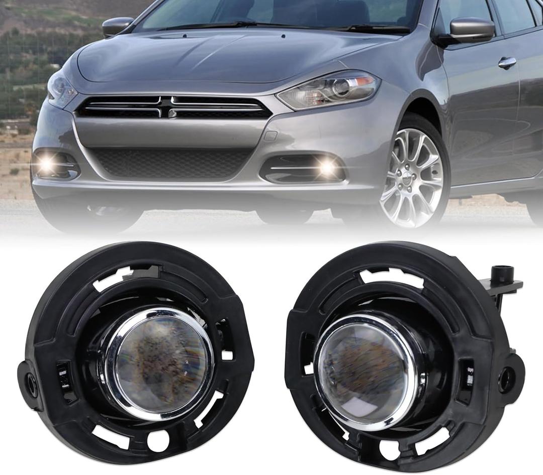 Fog Lights assembly Compatible With 2011-2016 Chrysler 3002011-2017 Chrysler 2002012-2016 Town & Country2013-2023 Dodge Challenger2014-2020 Jeep Grand Cherokee Replace#5182021AB2 PCS