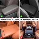 frani Car Center Console Cover,Leather Car Armrest Cover with 2 Storage Bags,Universal Car Arm Rest Cover,Car Interior Accessories Protector for Most Vehicle Beige